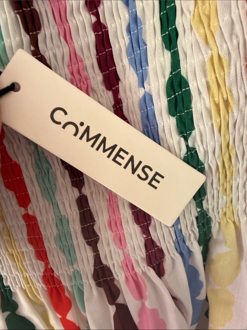 Commense Multicolor Striped Smocked Midi Skirt - Picture 4 of 5